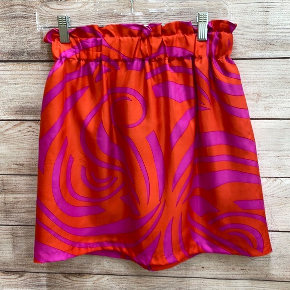 LA ROQUE‎ ORIGINAL 100% SILK SKIRT WITH PAPERBAG WAIST